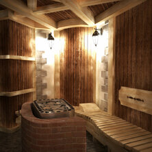 interiér suchej sauny