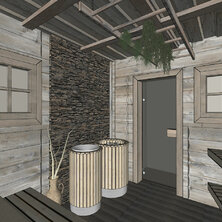 suché sauny, projekt 3D vizualizácia